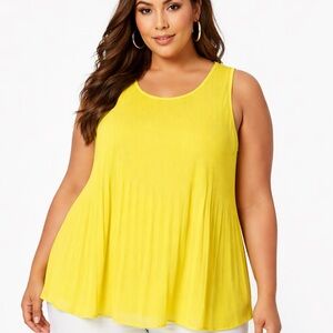 Torrid Blouse Sleeveless Ribbed Size 2 Yellow Office